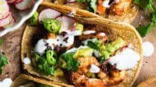 Spicy Shrimp Tacos with Lime Yogurt Sauce