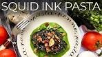 Spicy Squid Ink Pasta with Spinach cream sauce