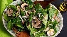 Spinach and Endive Salad With Kasha and Mushrooms