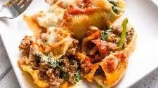 Spinach and Ground Beef Stuffed Shells