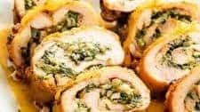 Spinach and Swiss Cheese Stuffed Chicken Thighs