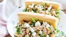 Spring Chicken Salad Sandwiches with Lentils and Spicy Honey Mayo