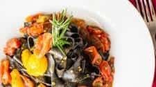 Squid Ink Pasta with Heirloom Cherry Tomatoes