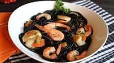 Squid Ink Pasta With Shrimp and Scallops