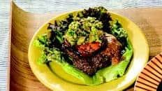 Stacked Korean Paleo Barbecue Sauce Bison Burgers