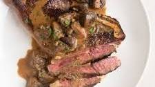 Steak With Creamy Balsamic Mushroom Sauce