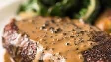 Steak with Creamy Peppercorn Sauce