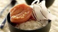 Sticky white rice and guava