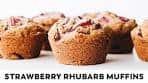 Strawberry Rhubarb Muffins // vegan, gluten-free, oil-free