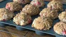 Strawberry Rhubarb Muffins with Streusel Topping