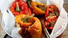 Stuffed Peppers with Ground Beef and Mushrooms