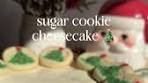 sugar cookie cheesecake 🎂🎄🍪 Sugar cookie crust: Line the ...