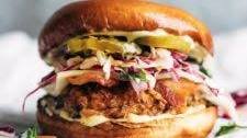 Summertime Fried Chicken Sandwiches with Tangy Slaw