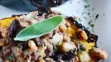 Sweet and Savory Stuffed Acorn Squash with White Beans