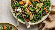 Sweet Potato Kale Salad with Maple Mustard Dressing