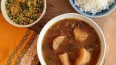 Sweet potato kuzhambu - Patate douce en bouillon acidulé, une recette tamoule