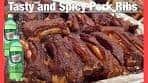 TASTY , STICKY AND SPICY PORK RIBS COOKED IN ...