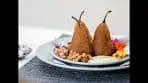 Tea-Poached Pears with Yoghurt and Caramelised Walnuts