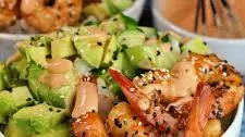 Teriyaki Shrimp Rice Bowls with Sriracha Mayonnaise