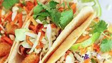 Thai Fish Tacos with Spicy Peanut Sauce