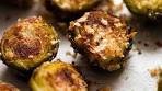 The most amazing CRISPY Parmesan Roasted Brussels ...