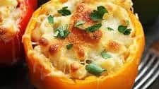 Three Cheese Macaroni Stuffed Peppers