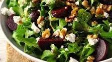 Throw Together Salad #1: Rocket (Arugula), Beetroot, Walnuts and Feta w/Balsamic Dressing