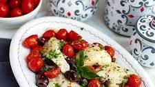 Tilapia With Roasted Tomatoes, Capers & Olives