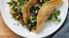 Tripe Tacos in Herbal Tomatillo Sauce with Toasted Seeds and Nuts