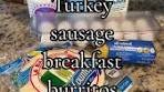 Turkey sausage & egg breakfast burritos! Fresh in the fridge ...