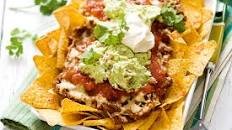 Vegetarian nachos with guacamole