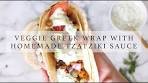 Veggie Greek Wrap with Homemade Tzatziki Sauce