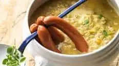 Vienna sausages with split pea soup