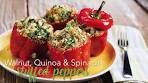 Walnut, Quinoa & Spinach Stuffed Peppers