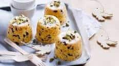 White chocolate, cranberry & pistachio puddings