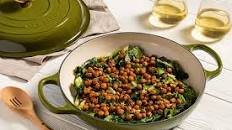 Wilted Escarole with Crispy Chickpeas