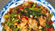 XO Sauce Pork and Water Spinach Stir-fry