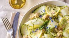 Zucchini Salad with Lemon Dressing and Basil Ricotta