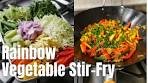 🌈 Rainbow Vegetable Stir Fry 🌈 🥦🥕🌽🍆🥬🧄🧅