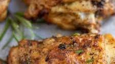 Air Fryer Crispy Lemon Herb Chicken Thighs