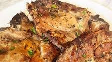 Air fryer pork chops with garlic and herbs