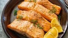 Air Fryer Salmon with Lemon Dill Sauce