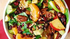 Apple Cranberry Spinach Salad with Pecans, Avocados (and Balsamic Vinaigrette Dressing)