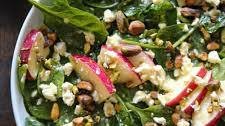 Apple Spinach Salad with Honey-Mustard Lemon Dressing