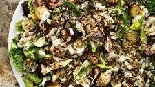 Aubergine, courgette and lettuce salad recipe with mint and tahini dressing