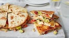 Avocado, black bean and sundried tomato quesadillas