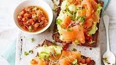 Avocado on toast with smoked salmon