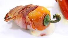 Bacon-Wrapped Gypsy Pepper Stuffed with Fontina Cheese