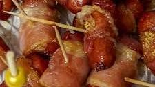 Bacon Wrapped Smokies with Brown Sugar
