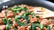 Baked Bean, Sausage and Kale Skillet